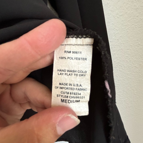 EIGHT SIXTY chiffon off the shoulder ballon sleeve sheer blouse black size MED - Picture 5 of 7